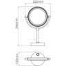 Зеркало косметическое WASSERKRAFT K-1005BLACK с подсветкой